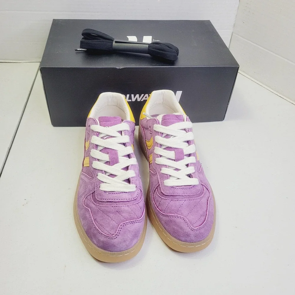 Coolway Women's Goal Sneakers EU 37 (US 6.5) Purple Yellow Suede Low Top Shoes